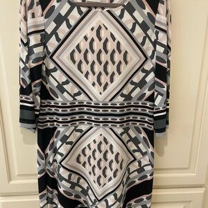 Calvin Klein 3/4 Sleeve Dress - Black, Gray, Pink